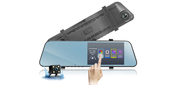 Rearview Mirror Dash Cam 1080P Car DVR 5.5 inch IPS Touch Screen Dual Lens Car Video Recorder