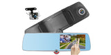 3 Cameras Auto Rearview Mirror Dash Cam 5.0 Inch Full HD 1080P Touch Screen Night Vision Dual Lens Camcorder Video Recorder