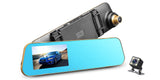 4.3" HD 1080P Car DVR Dual Lens Camera Vehicle Rearview Mirror Dash Cam Recorder