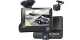 3 Ways 1080P 4 Inch Dual Lens HD Car DVR Rearview Video Dash Cam Recorder Camera G-Sensor