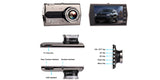 Dual Lens Dash Cam 4.0 Inch Full HD 1080P 6 Glass Len 170 Degree Wide Angle Car Dashboard Camera Recorder