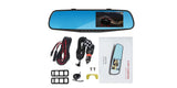 4.3 Inch HD 1080P Car DVR Dual Lens Camera Rearview Mirror Dash Cam Recorder