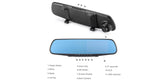 3.2 Inch HD LCD Screen Motion Detection Car Driving Recorder Rearview Mirror Dash Cam