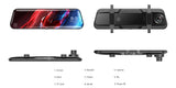 Front and Rear Cameras 9.66 Inch Touch Screen Car Rearview DVR Dual Lens Night Vision Mirror Dash Cam